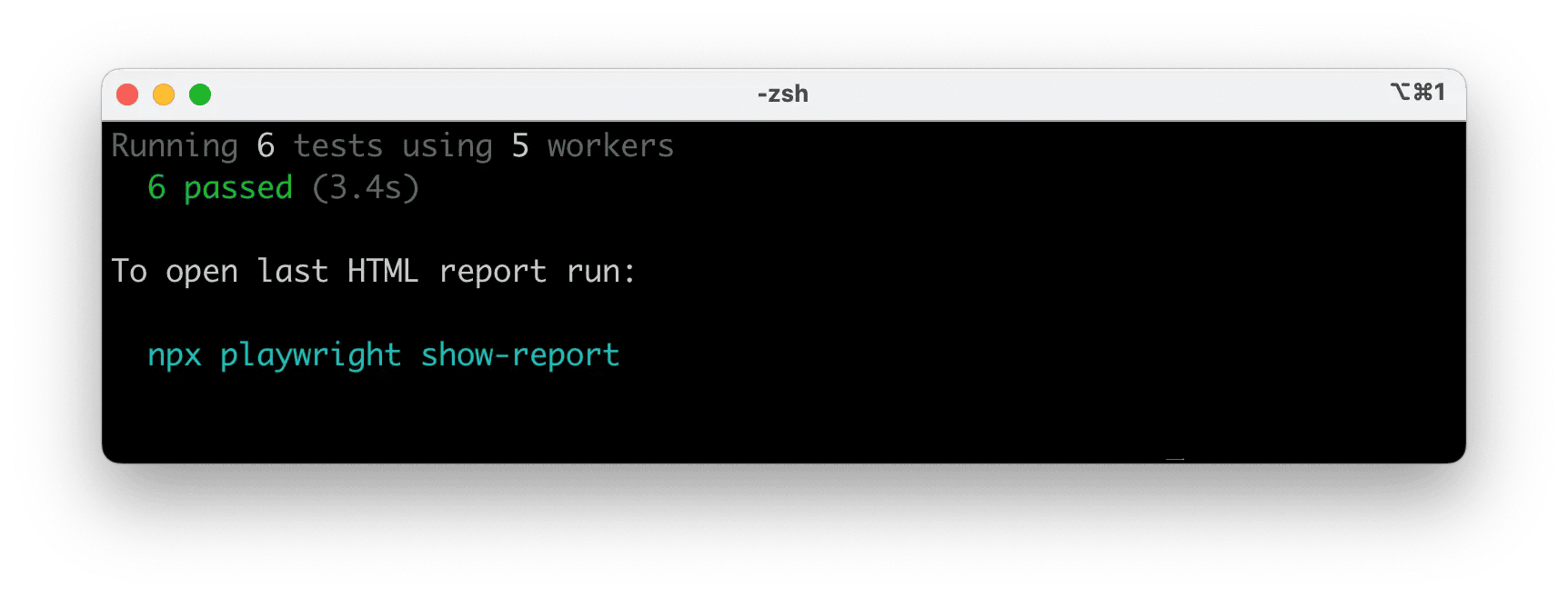 tests running in command line